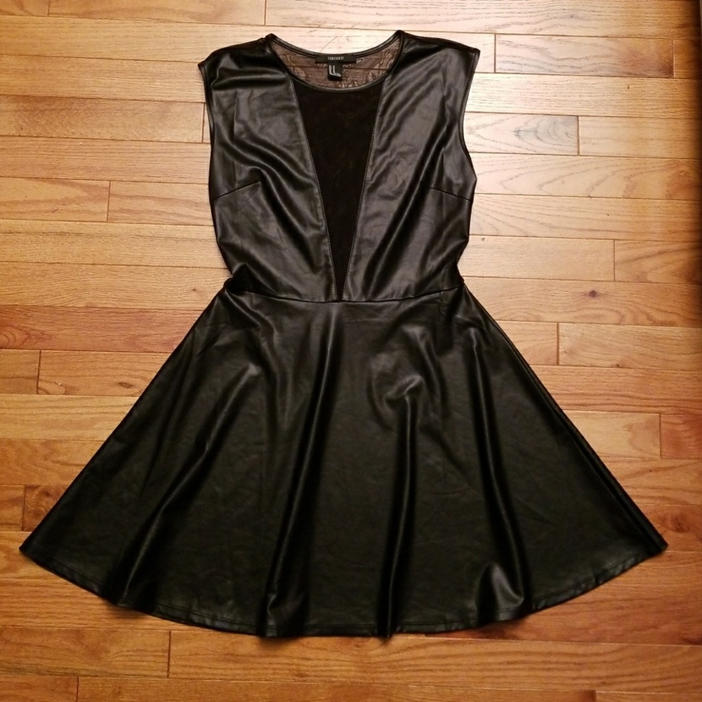 🌺SOLD🌺 Faux leather/mesh dress